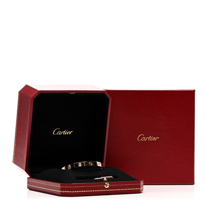 Cartier 18K Pink Gold 4 Diamond LOVE Bracelet 17 5 of 5