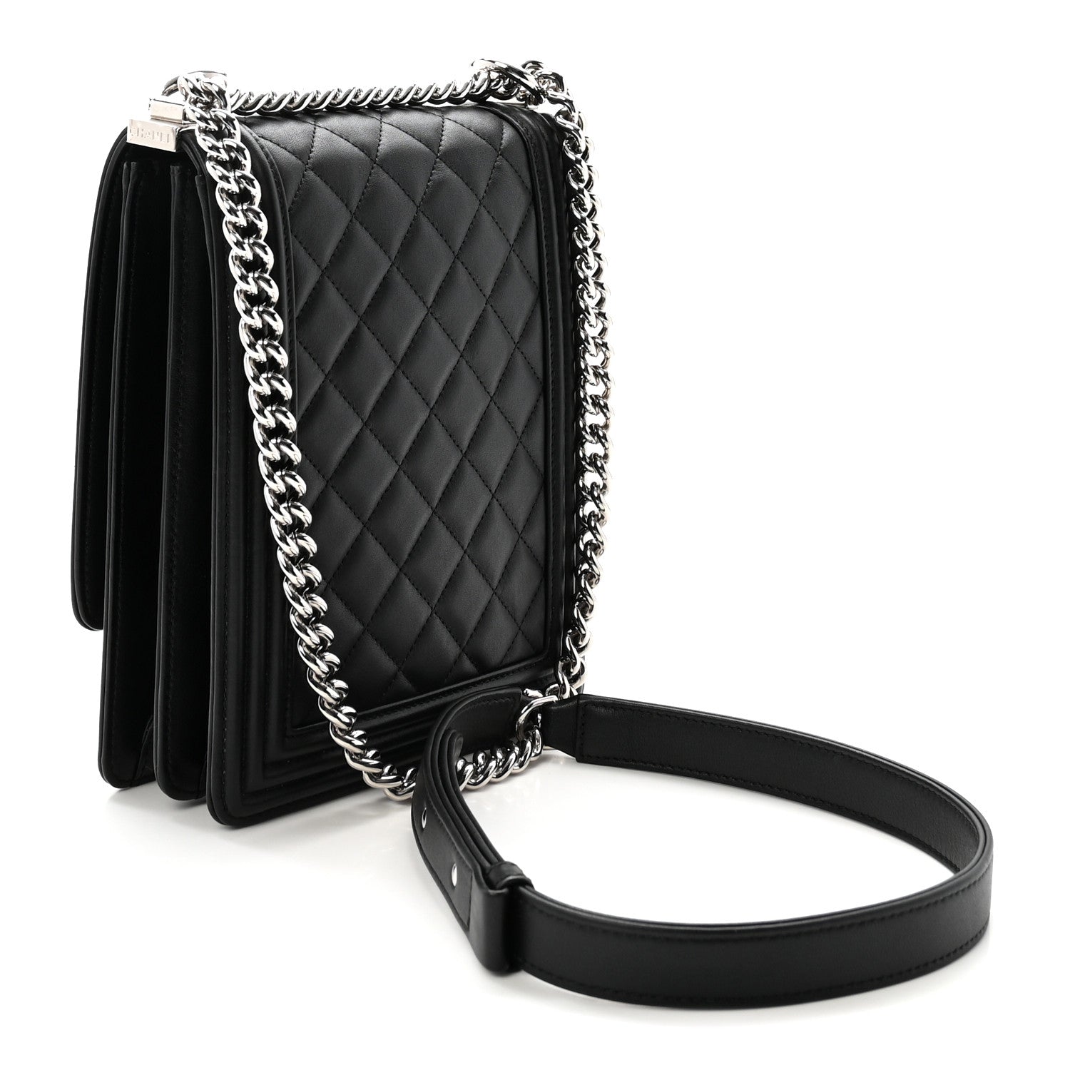 Chanel Calfskin Quilted North South Boy Flap Black 3 of 10