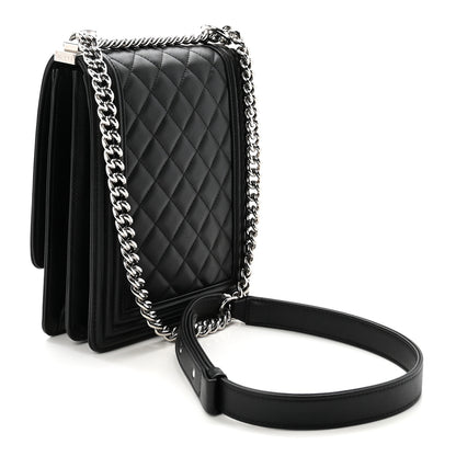 Chanel Calfskin Quilted North South Boy Flap Black 3 of 10