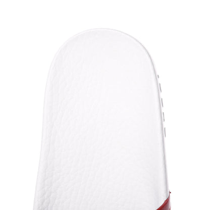 Gucci Canvas Sylvie Stripe Logo Pursuit Slide Sandals 35 Mystic White Hibiscus Red Maritime 5 of 9