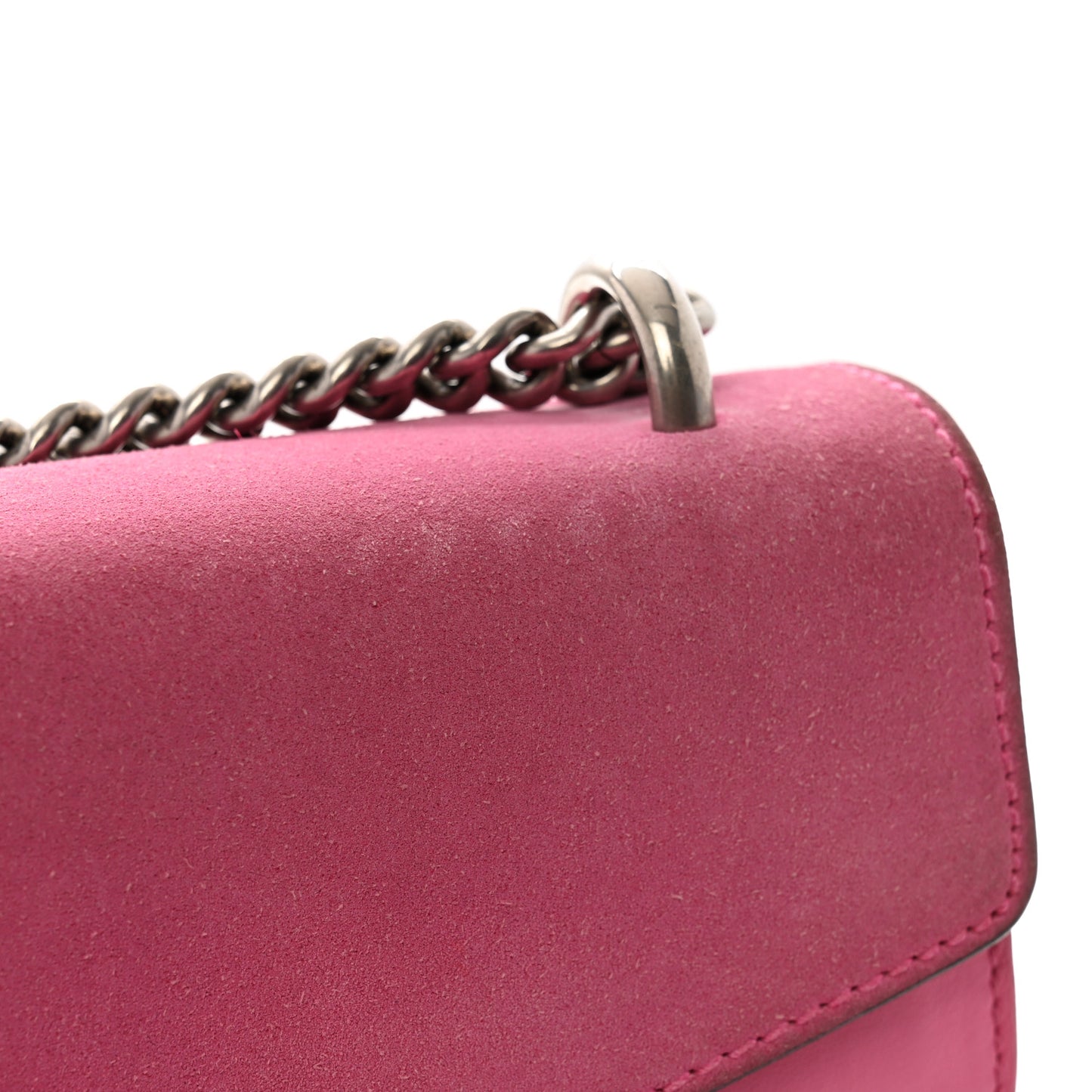 Suede Vitello Velvet Small Dionysus Shoulder Bag Pink Tropical Flower