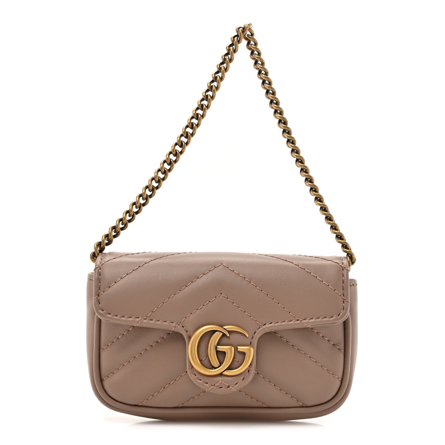 Calfskin Matelasse Heart GG Marmont 2.0 Coin Purse On A Chain Porcelain Rose
