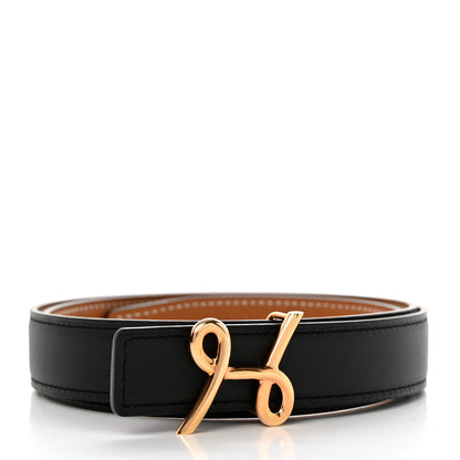 Hermes Swift Epsom 24mm H Cursives Belt 85 Black Gold 2 of 7