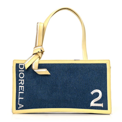 Christian Dior Denim Patent Diorella Rectangular Bag Blue 1 of 17