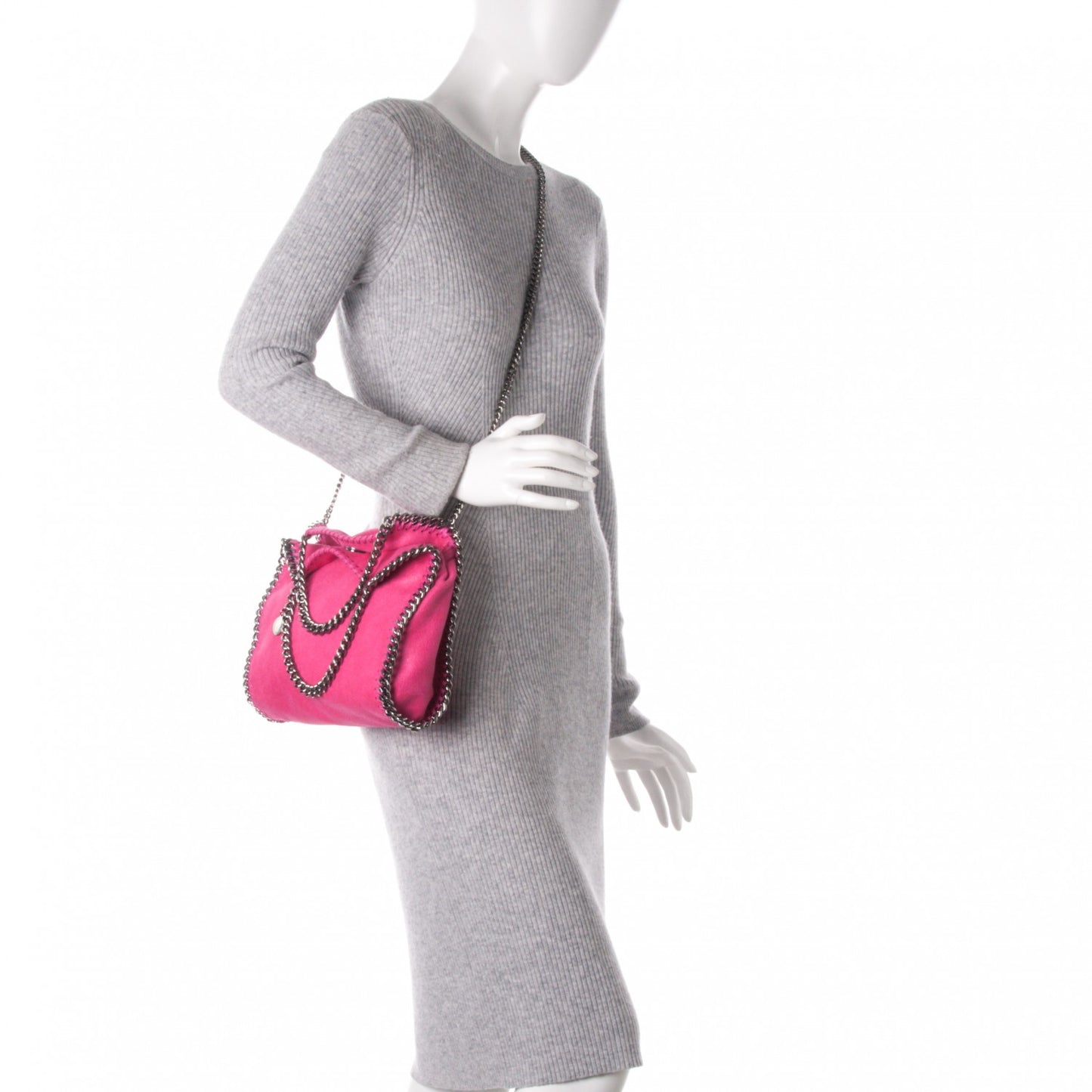 Shaggy Deer Mini Falabella Tote Hot Pink