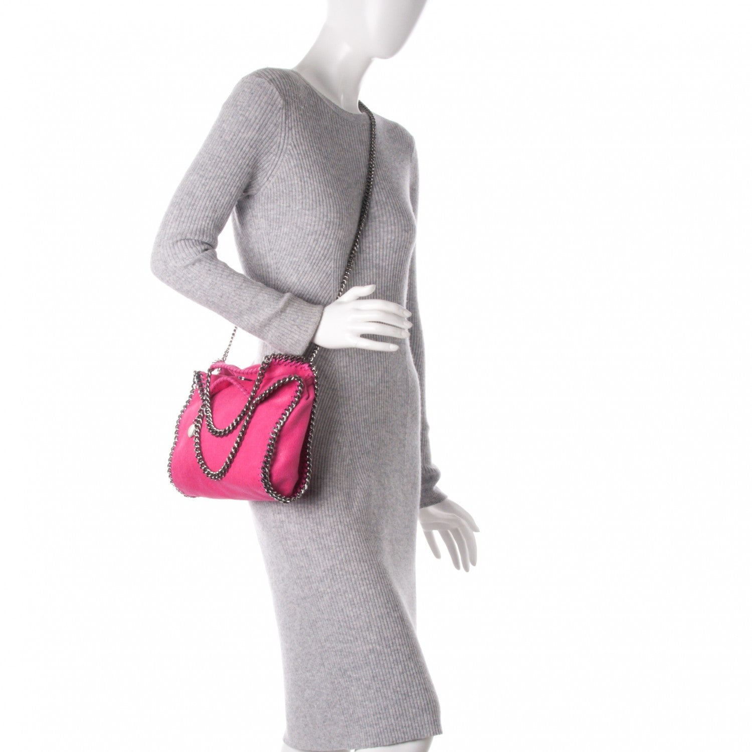 Stella McCartney Shaggy Deer Mini Falabella Tote Hot Pink 2 of 9