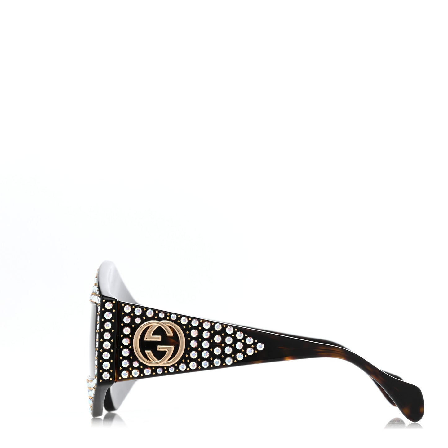 Crystal Rectangular Frame Sunglasses GG0357S Tortoiseshell