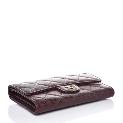 Chanel Caviar Quilted Large Flap Wallet Burgundy 4 of 8