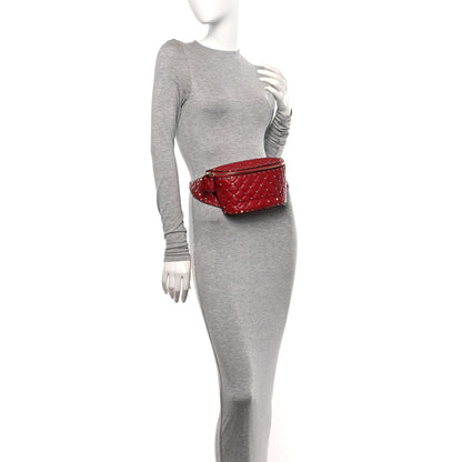 Valentino Garavani Lambskin Free Rockstud Spike Belt Bag 85 Rosso Valentino 2 of 9