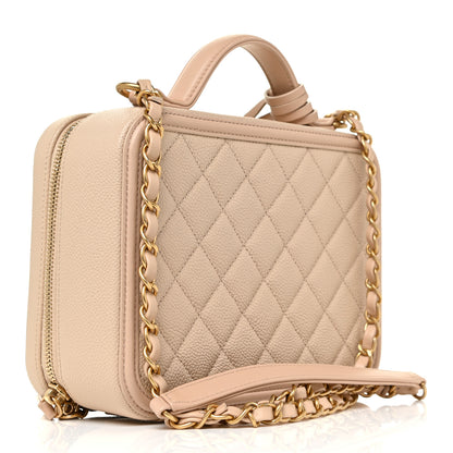 Chanel Caviar Quilted Medium CC Filigree Vanity Case Beige 3 of 11