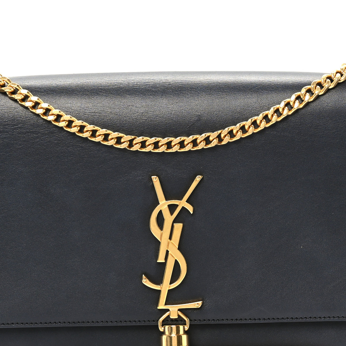 Saint Laurent Smooth Calfskin Medium Classic Monogram Kate Tassel Satchel Black 8 of 10