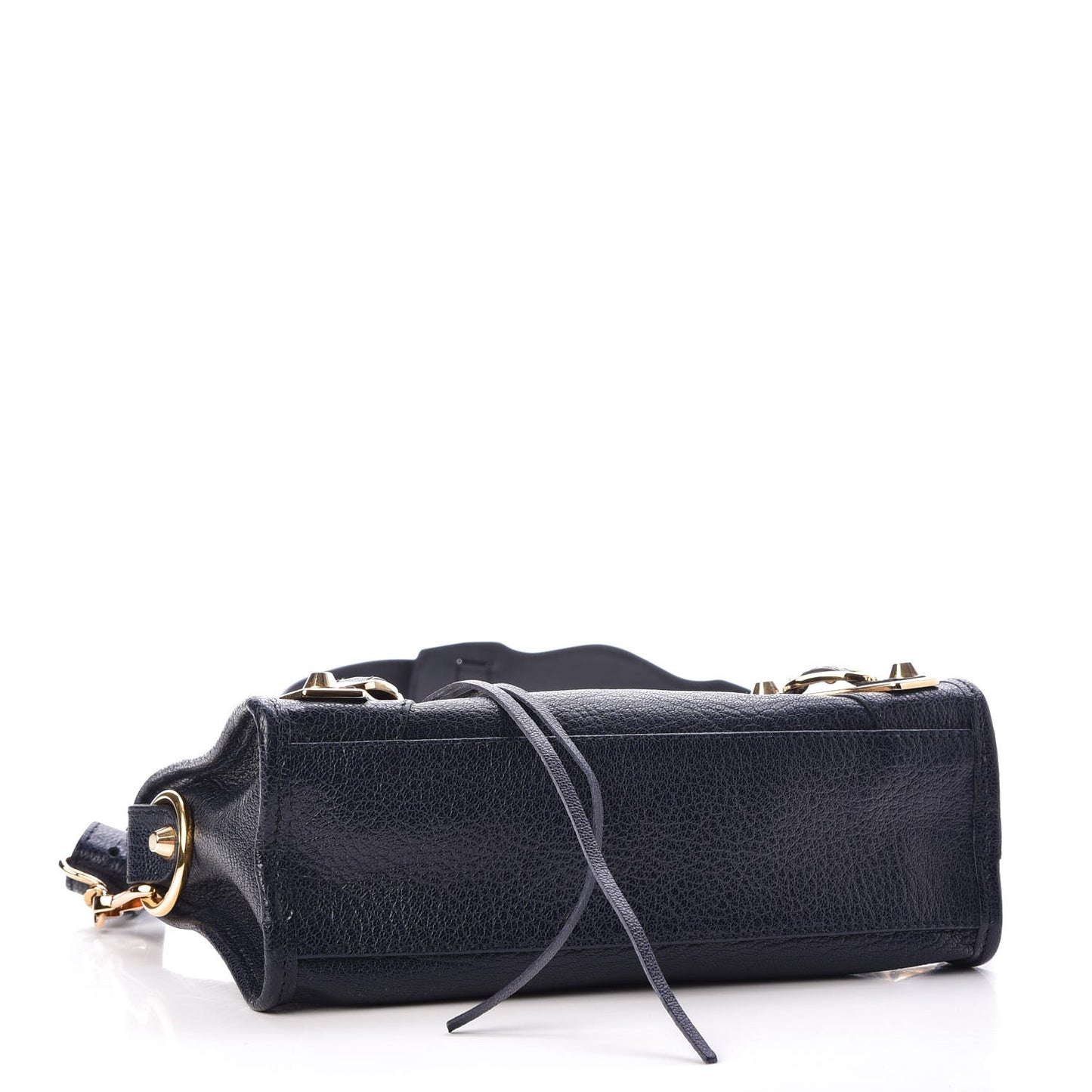 Chevre Gold Metallic Edge Hardware Mini City Bleu Nuit