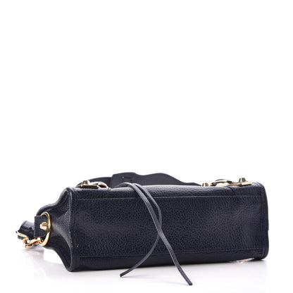 Balenciaga Chevre Gold Metallic Edge Hardware Mini City Bleu Nuit 5 of 9