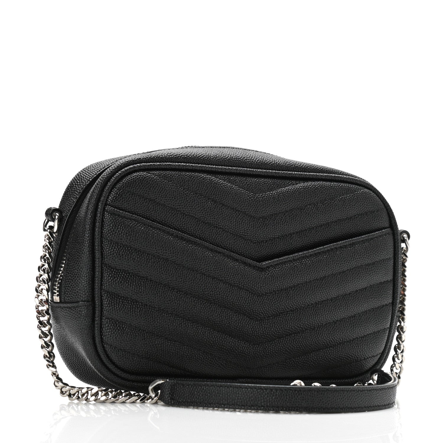 Saint Laurent Grain De Poudre Matelasse Monogram Mini Lou Camera Bag Black 2 of 10
