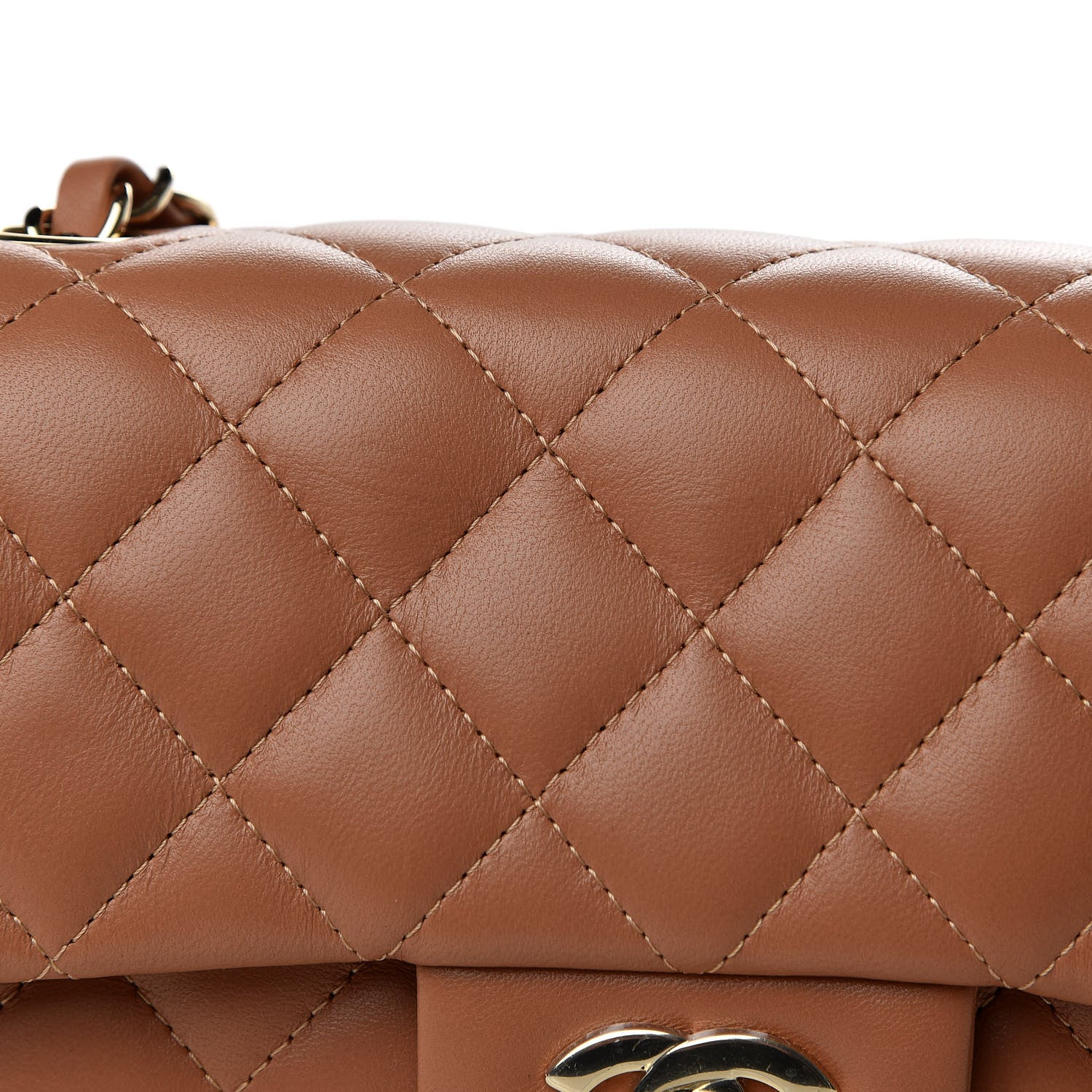 Chanel Lambskin Quilted Mini Rectangular Flap Brown 2 of 11