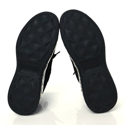 Chanel Velvet Calfskin Mixed Fibers CC Sneakers 39 Black 6 of 9