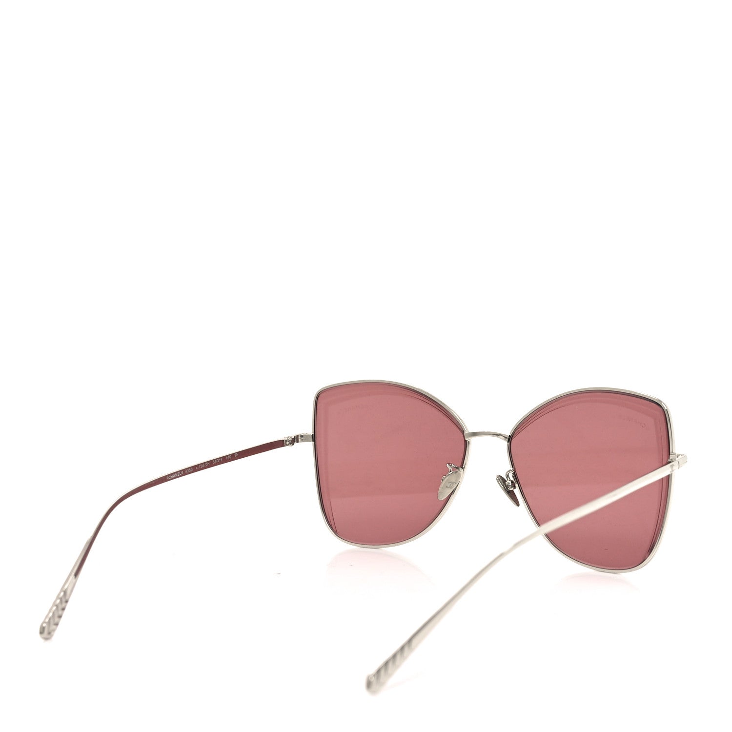 Chanel Metal Butterfly Sunglasses 4253 Silver Pink 4 of 7