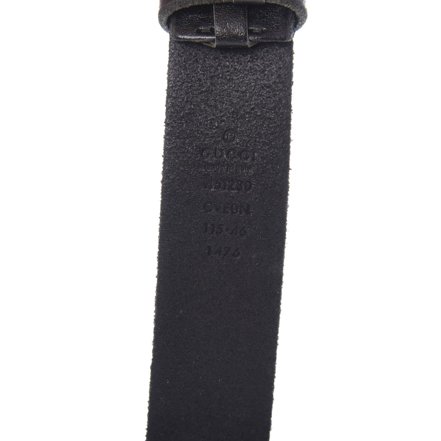 Gucci Calfskin Brass Feline Buckle Belt 115 46 Black 3 of 4