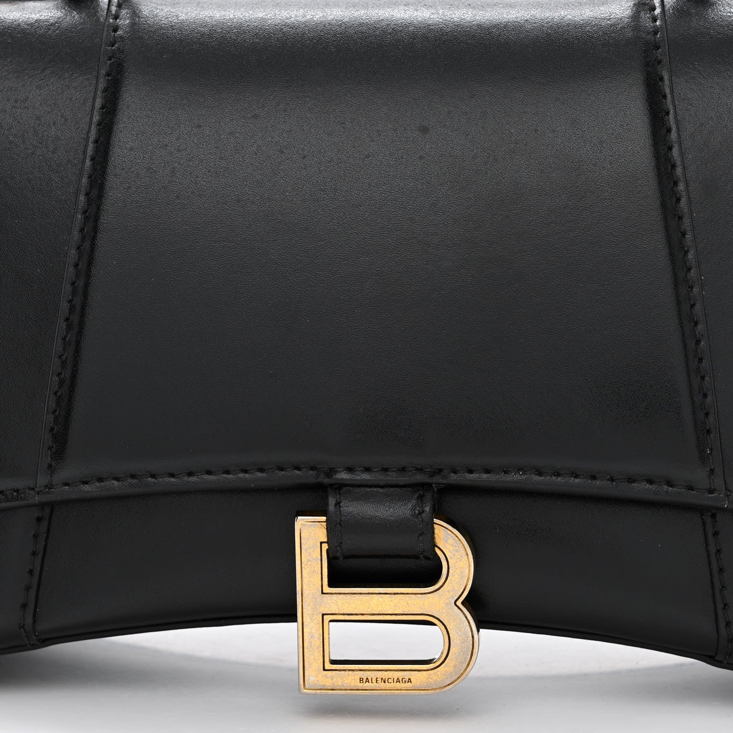 Balenciaga Shiny Box Calfskin Small Hourglass Top Handle Bag Black 10 of 14