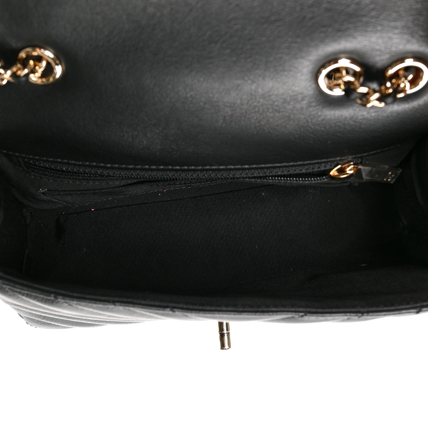 Chanel Calfskin Chevron Quilted Mini Statement Flap Black 5 of 10
