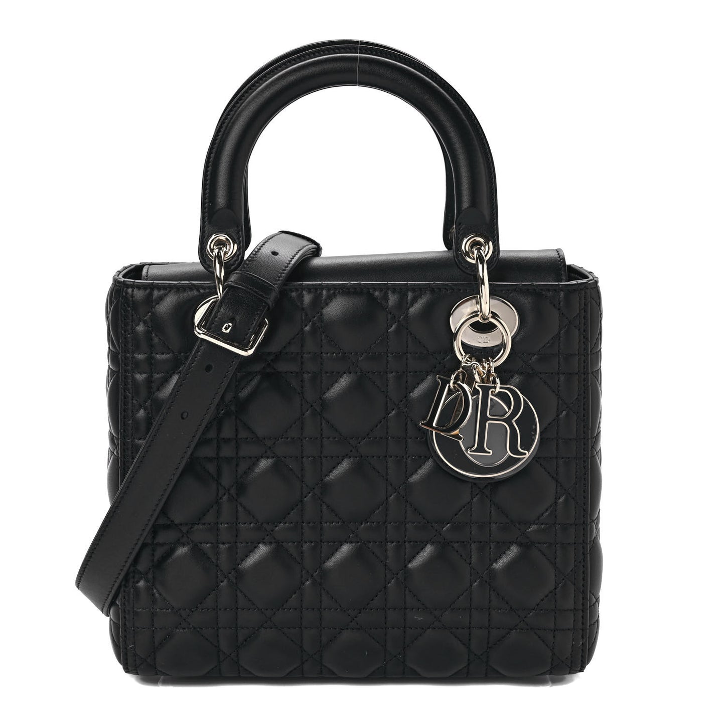 Lambskin Cannage Medium Lady Dior Black