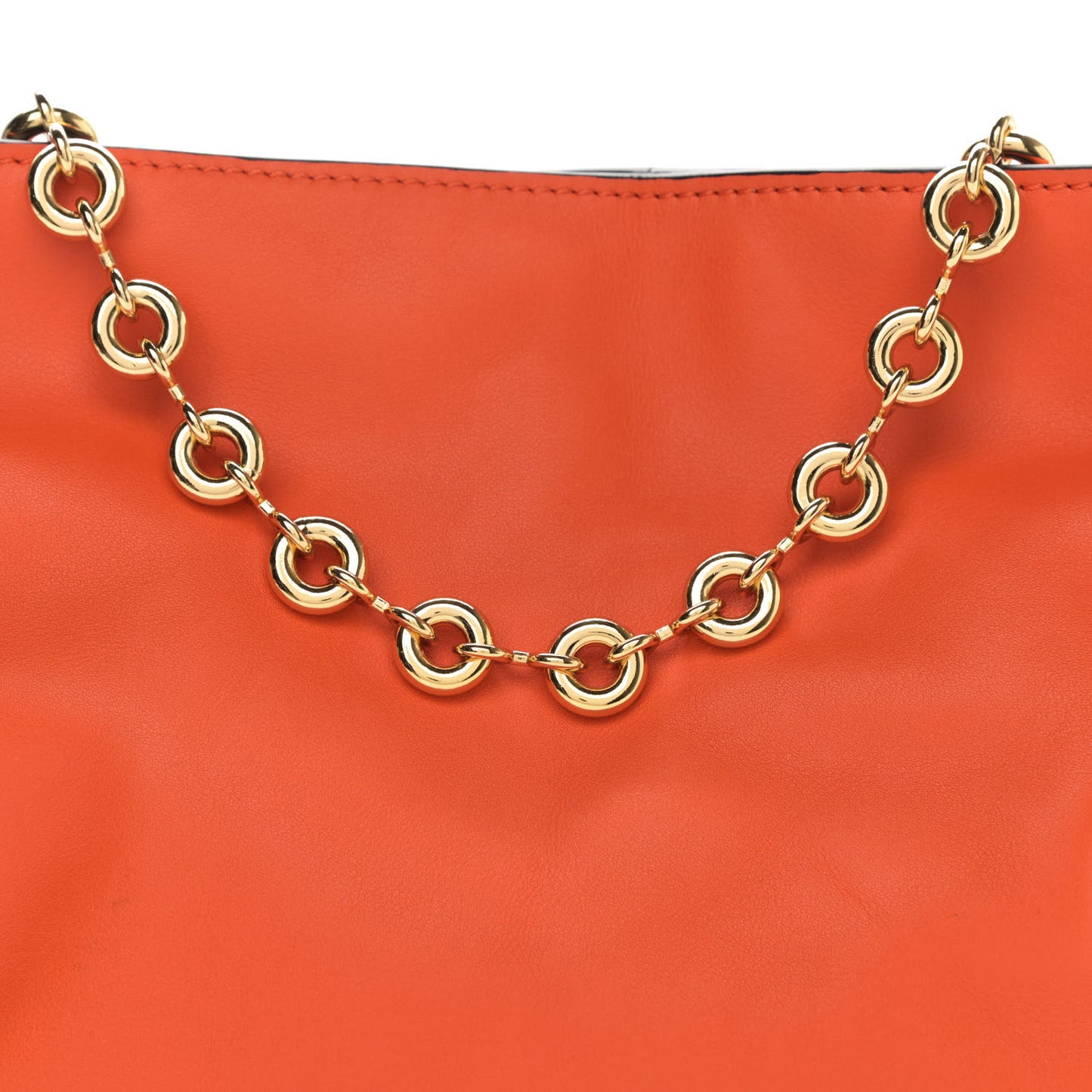 Nappa Calfskin Mini Flamenco Knot Clutch With Chain Orange