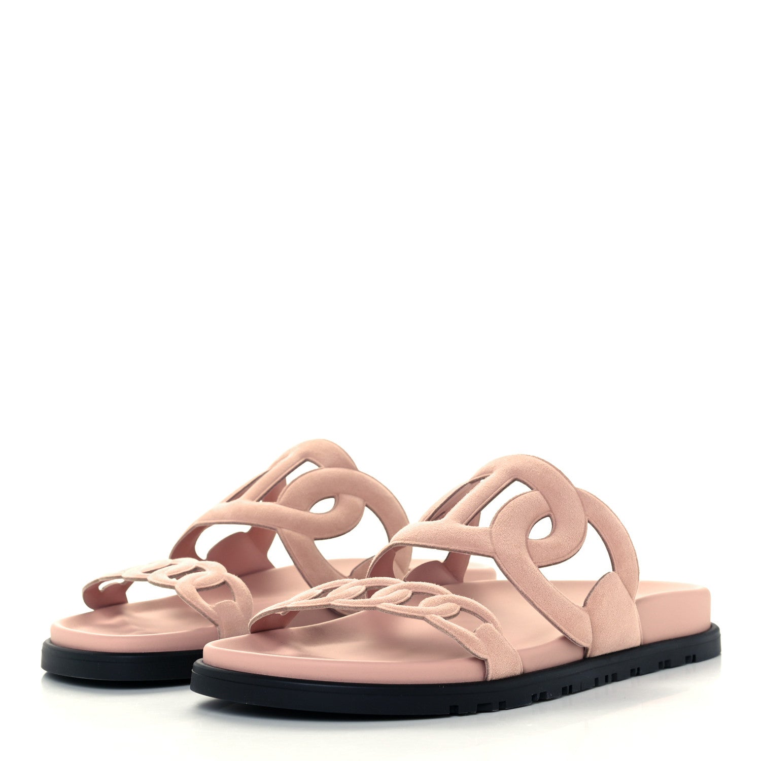 Hermes Suede Goatskin Extra Sandals 37 Rose Opaline 3 of 10