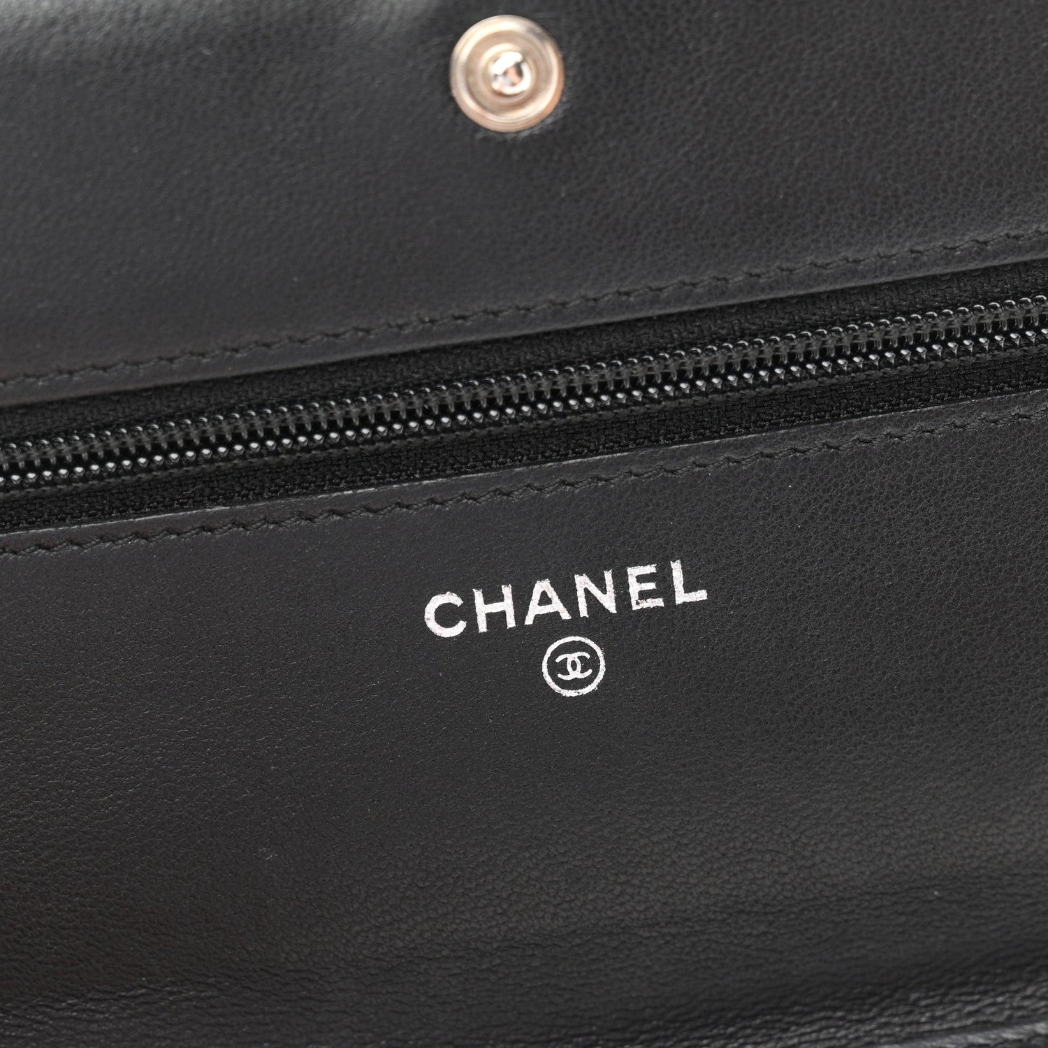 Chanel Lambskin Camellia Embossed Wallet On Chain WOC Black 6 of 11