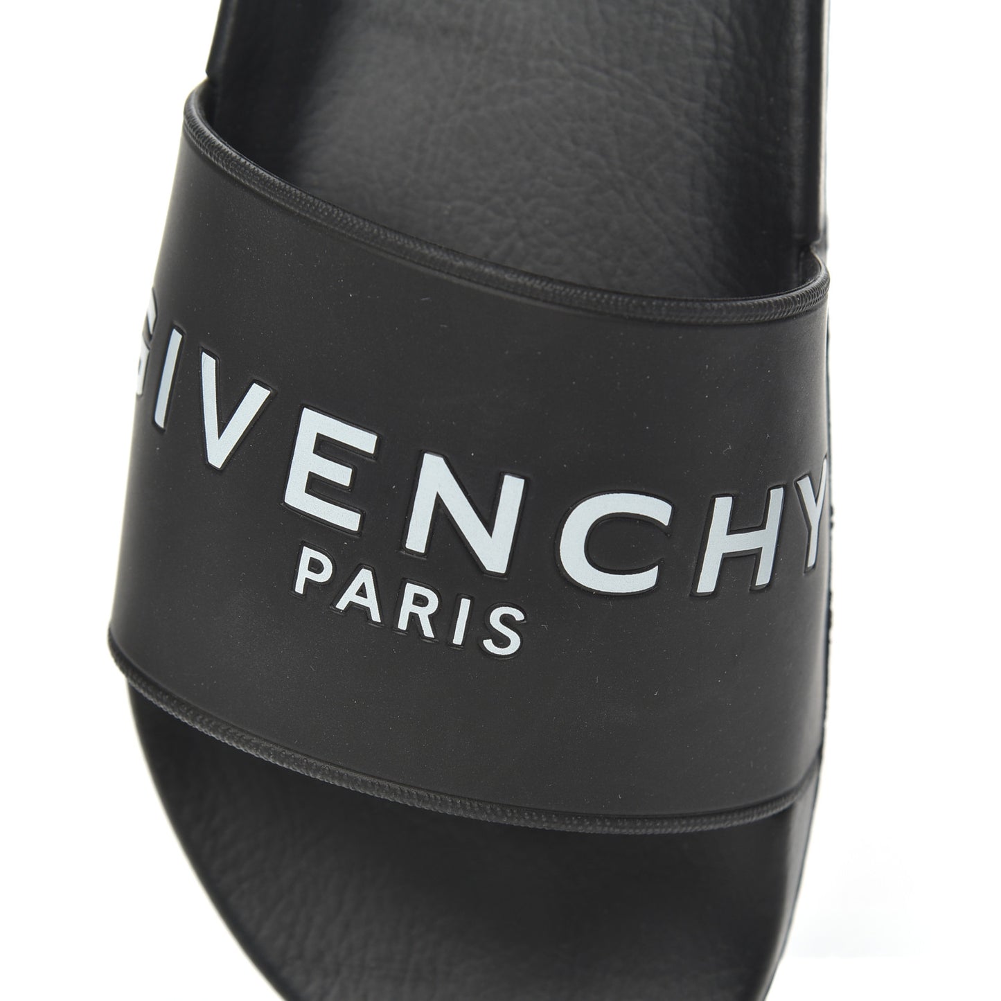 Rubber Logo Mens Pool Slide Sandals 41 Black