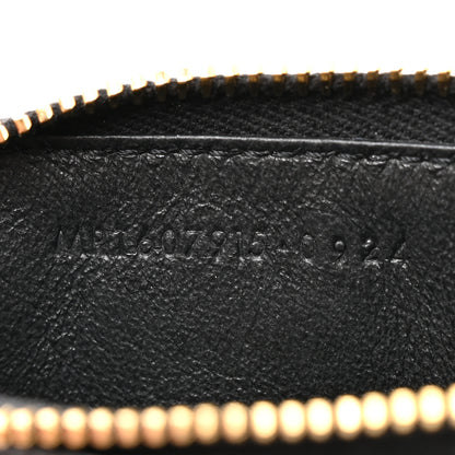 Saint Laurent Grain De Poudre Matelasse Chevron Monogram Fragments Zippered Card Case Black 7 of 8