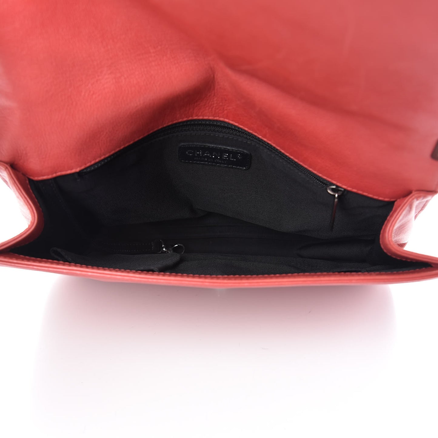 Calfskin Quilted Large Boy Flap Red