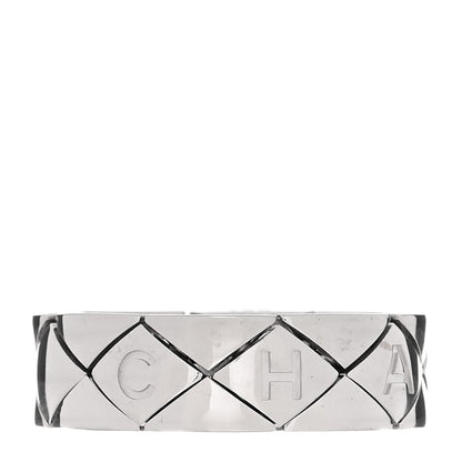 Chanel 18K White Gold Matelasse Ring 54 7 1 of 5