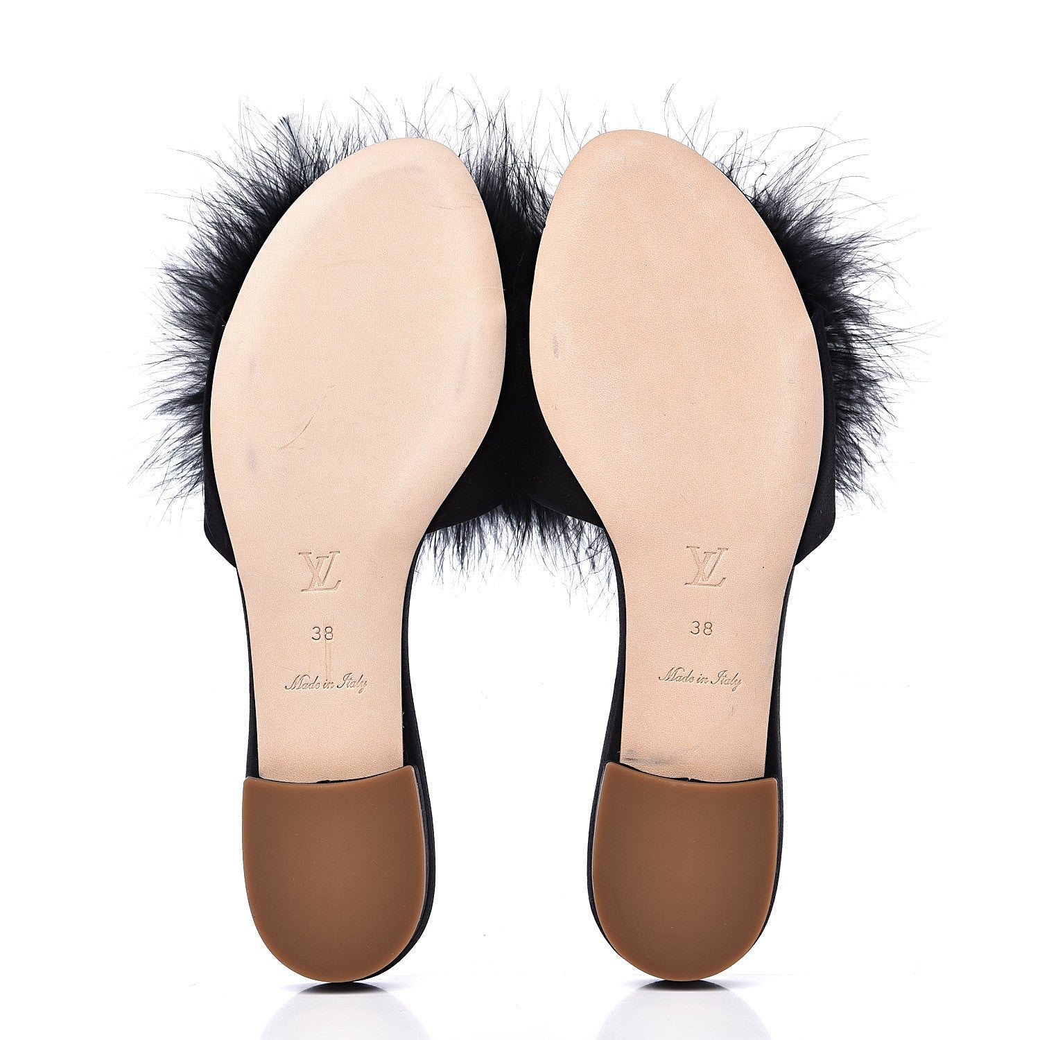 Louis Vuitton Fur Crystal LV Marilyn Flat Mule 38 Black 6 of 9