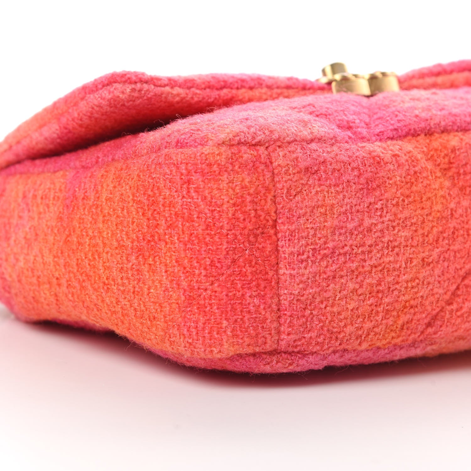 Chanel Tweed Quilted Medium Chanel 19 Flap Coral Pink 9 of 11