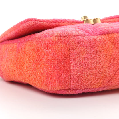 Chanel Tweed Quilted Medium Chanel 19 Flap Coral Pink 9 of 11