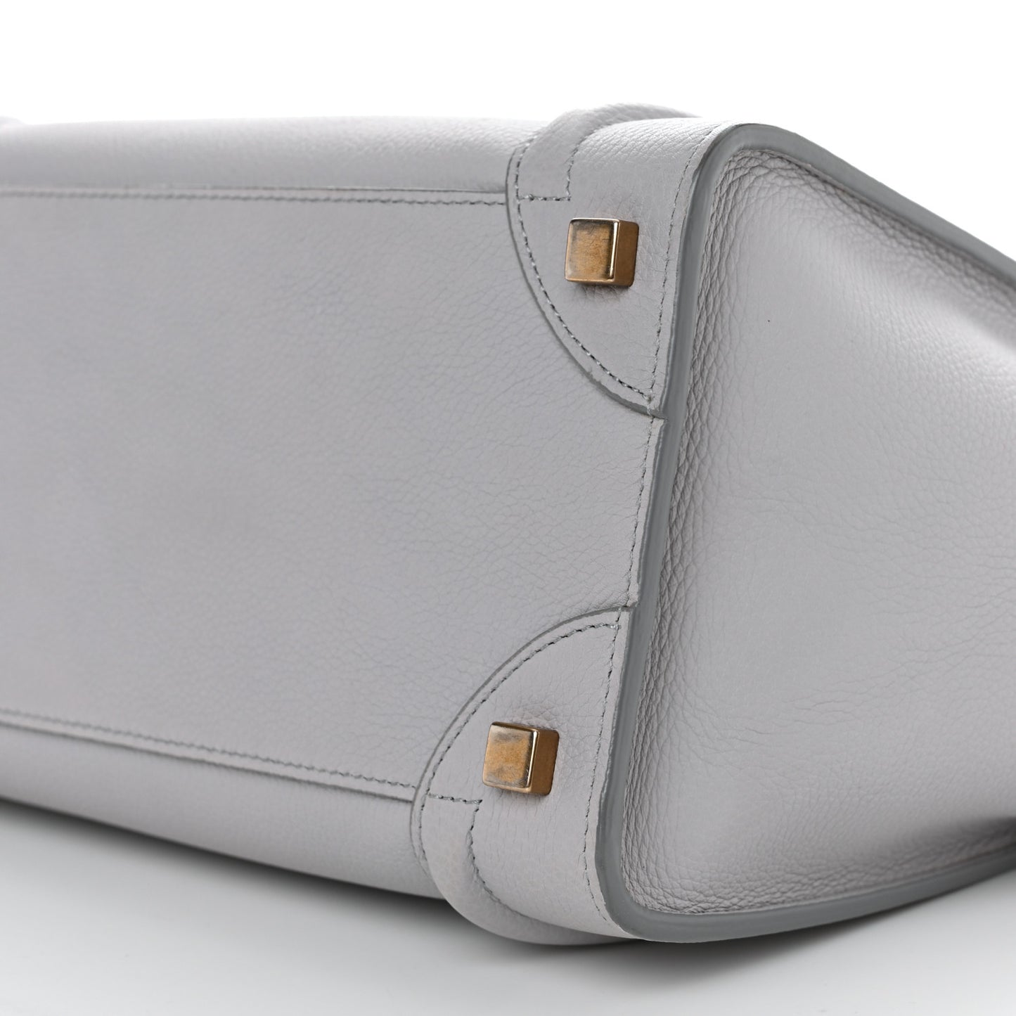 Drummed Calfskin Micro Luggage Light Grey
