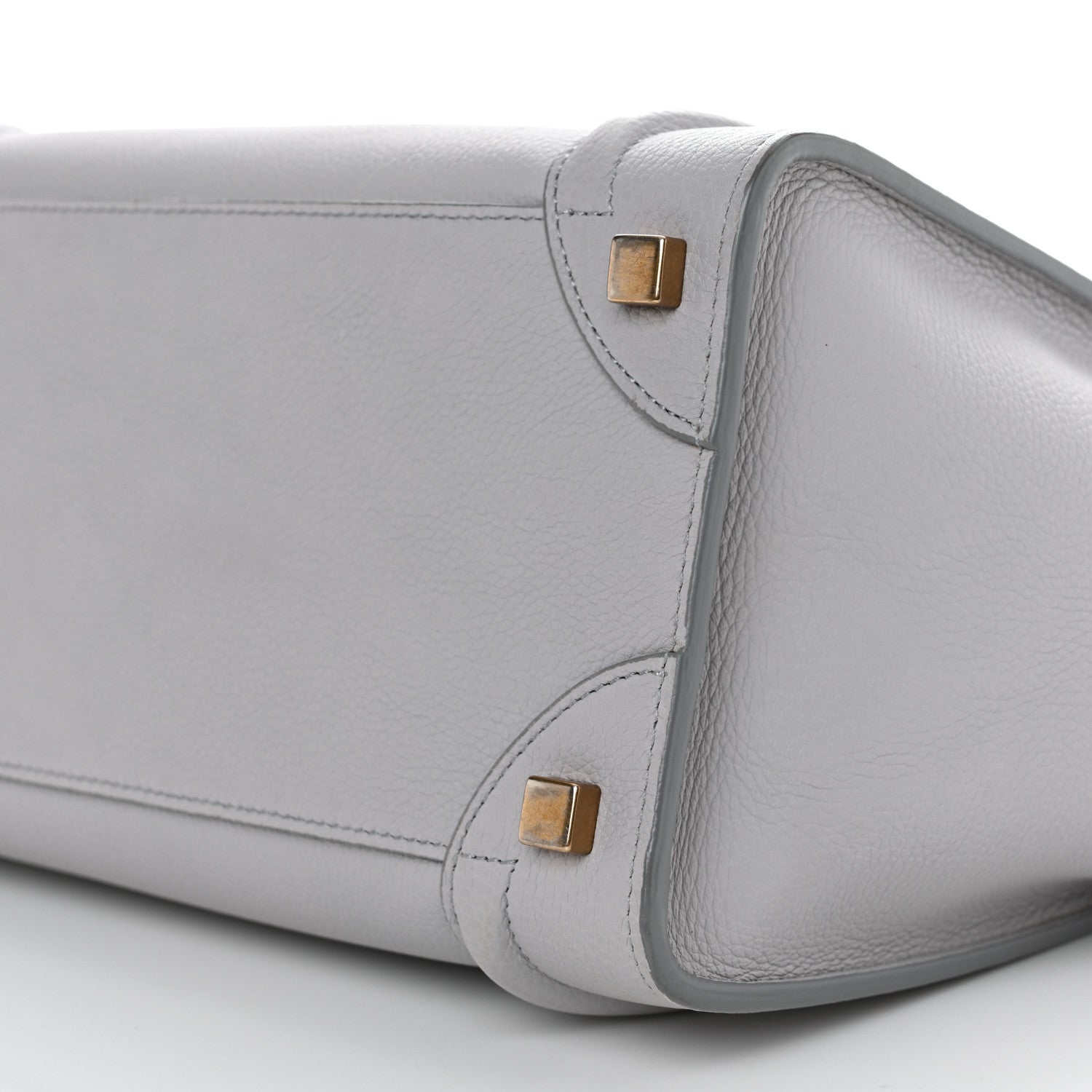 Celine Drummed Calfskin Micro Luggage Light Grey 10 of 11
