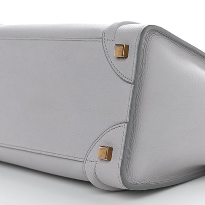 Celine Drummed Calfskin Micro Luggage Light Grey 10 of 11