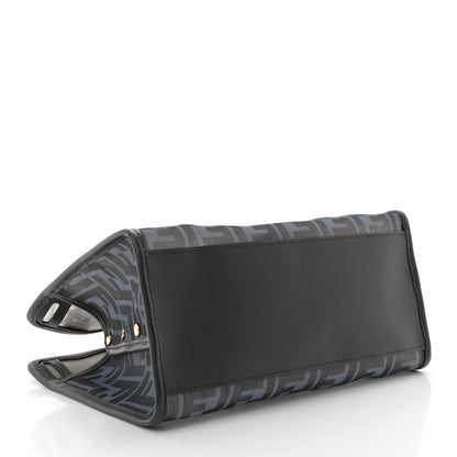 Fendi Mesh Vitello Century FF 1974 Mini Peekaboo Defender Cover Azzurro Black Ebano 4 of 10