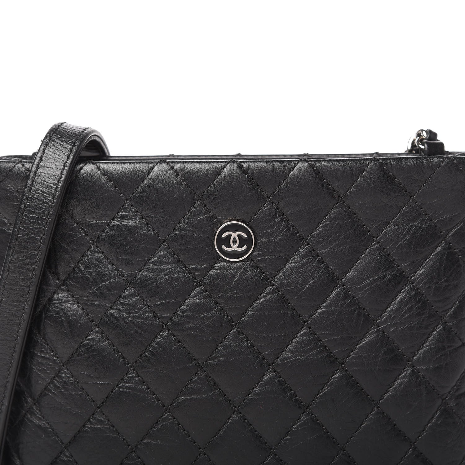 Chanel Aged Calfskin Quilted Crossbody Bag Black 10 of 10