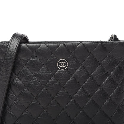 Chanel Aged Calfskin Quilted Crossbody Bag Black 10 of 10