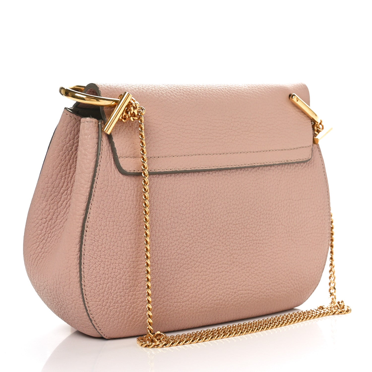 Chloe Grained Lambskin Mini Drew Shoulder Bag Cement Pink 2 of 8