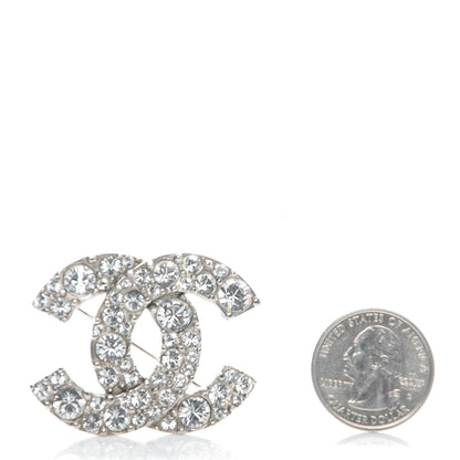 Chanel Crystal Large CC Brooch Silver 3 of 4