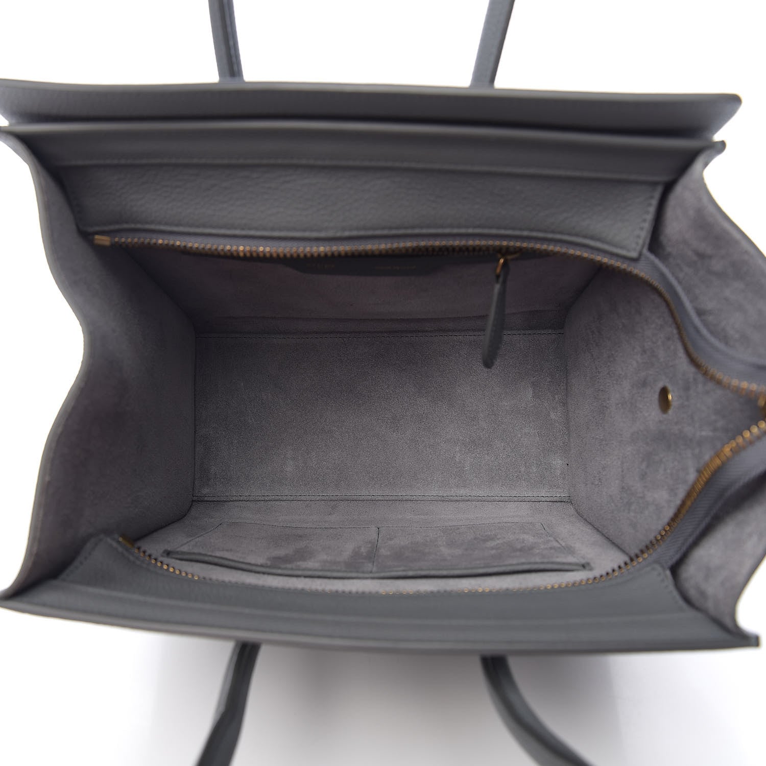 Celine Baby Drummed Calfskin Micro Luggage Kohl 4 of 8