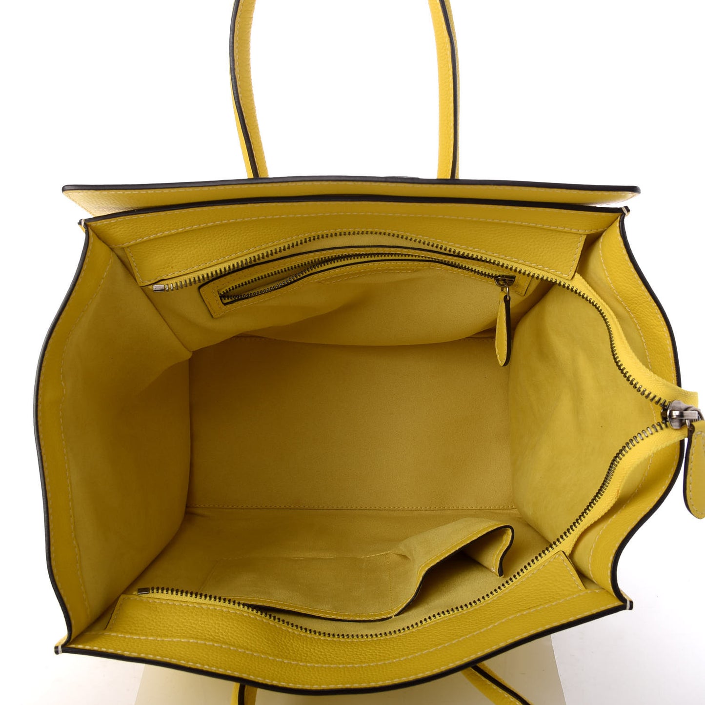 Drummed Calfskin Mini Luggage Citron