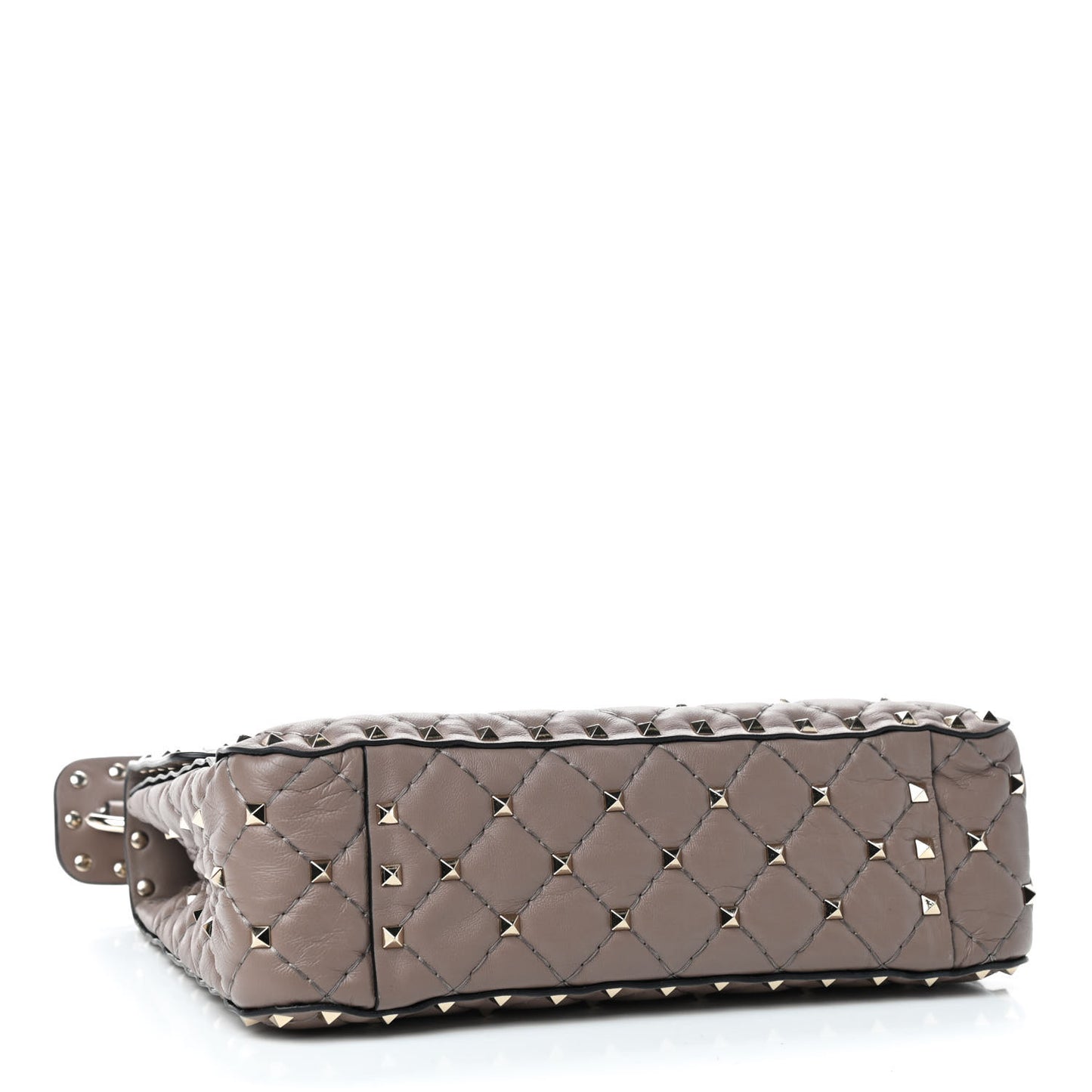 Nappa Medium Rockstud Spike Shoulder Bag Clay