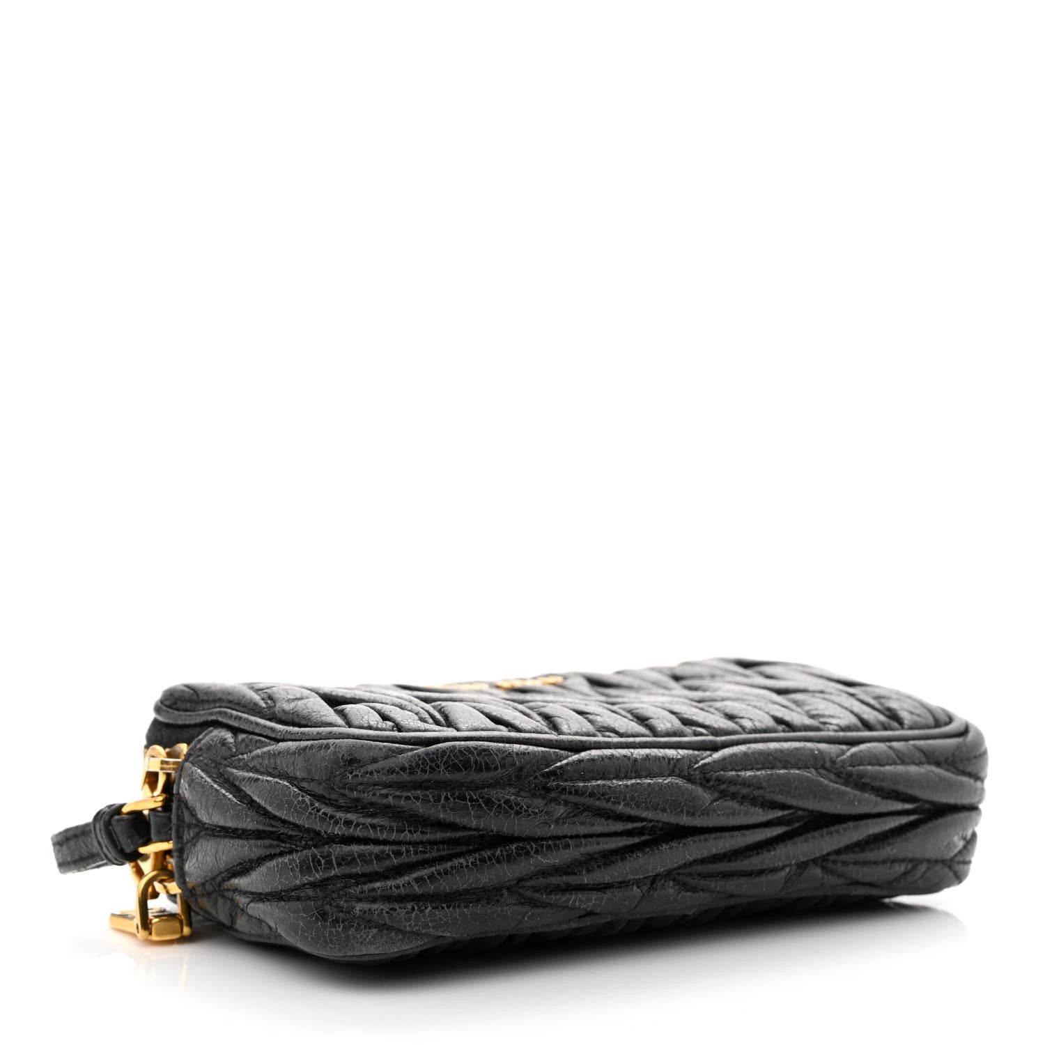 Miu Miu Nappa Matelasse Double Zip Pochette Clutch Black 4 of 12