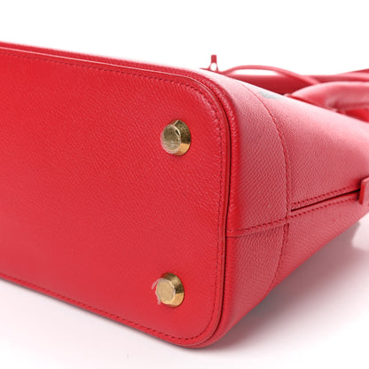 Balenciaga Signature Grained Calfskin Logo S Ville Top Handle Bag Rouge Lantern Black 6 of 13