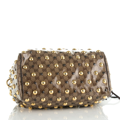 Gucci Crystal Monogram Medium Babouska Studded Boston Dark Brown 4 of 7