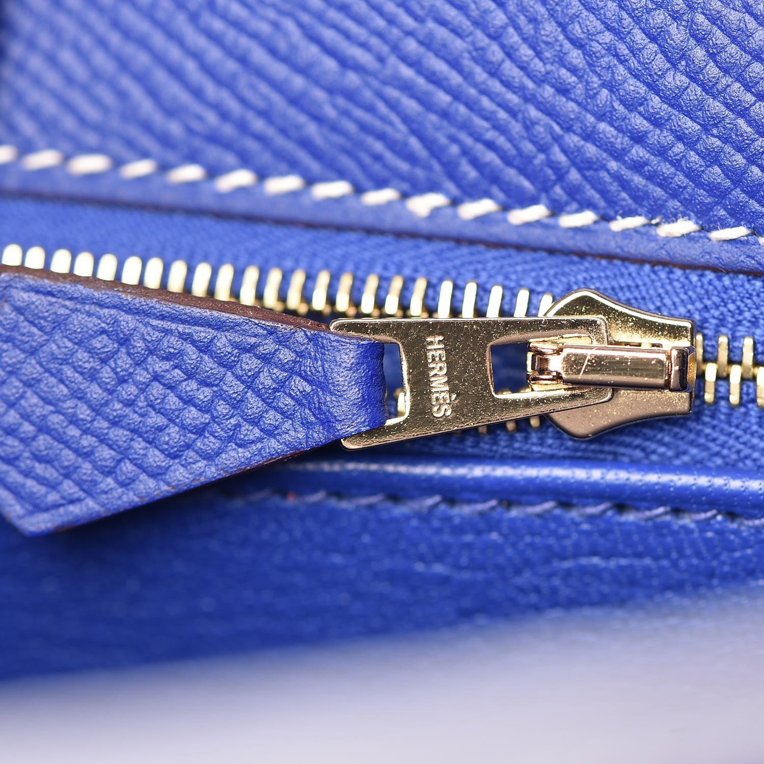 Hermes Epsom Horseshoe Kelly Sellier 28 Bleu Electrique Craie 30 of 35